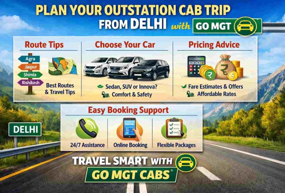 how to plan an outstation cab trip from Delhi